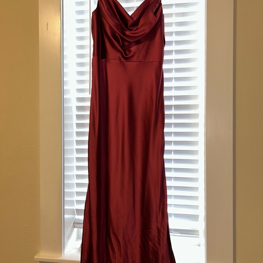 Revelry Nadia Satin Dress Berry #745